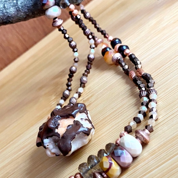 Gobi Desert Agate Multi Gemstone Necklace - Picture 3 of 9